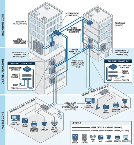 Hybrid network architecture using fiber for backbone and copper for edge connections@dimifiber Hybrid network architecture using fiber for backbone and copper for edge connections@dimifiber